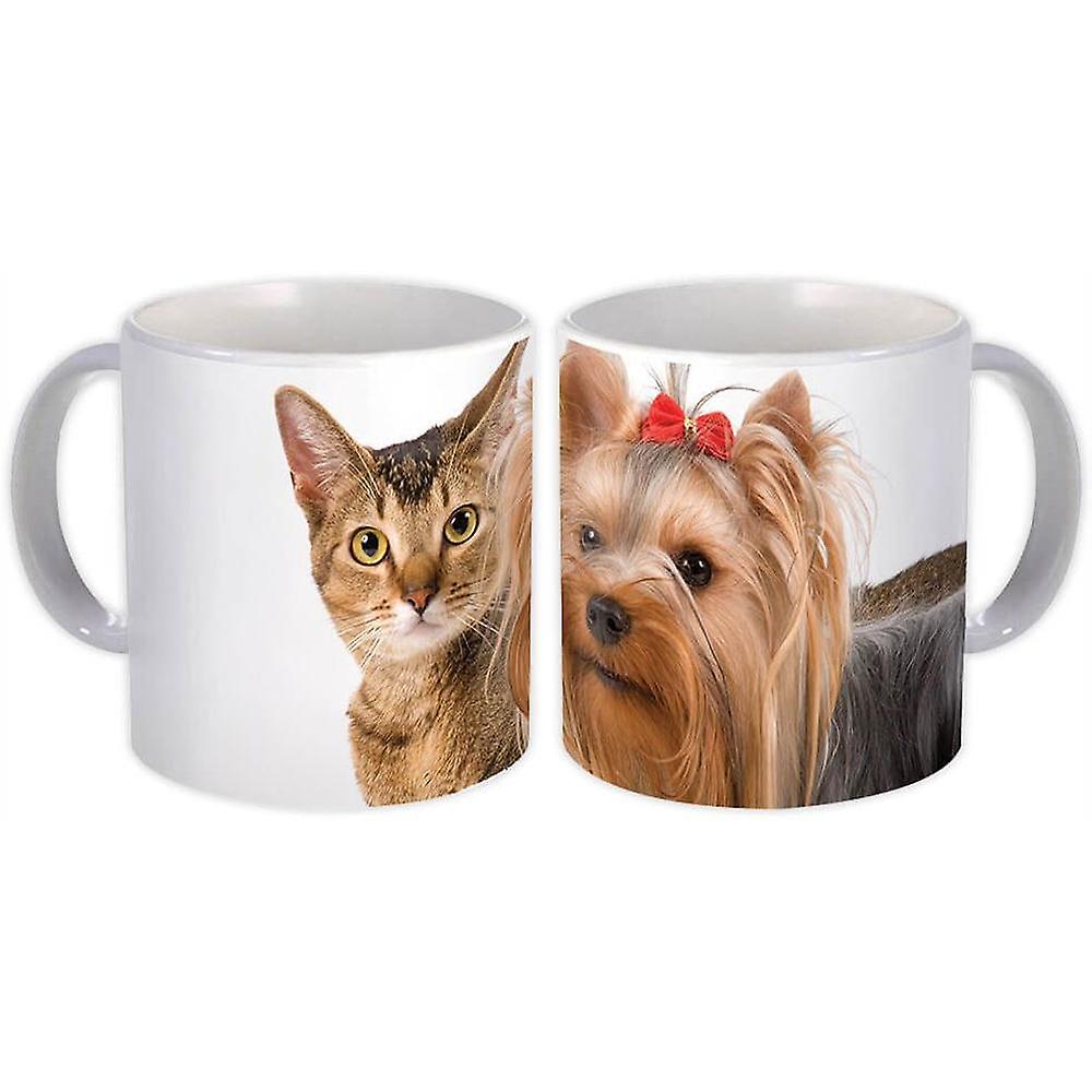 Gift Mug: Yorkshire &amp; Cat Pet