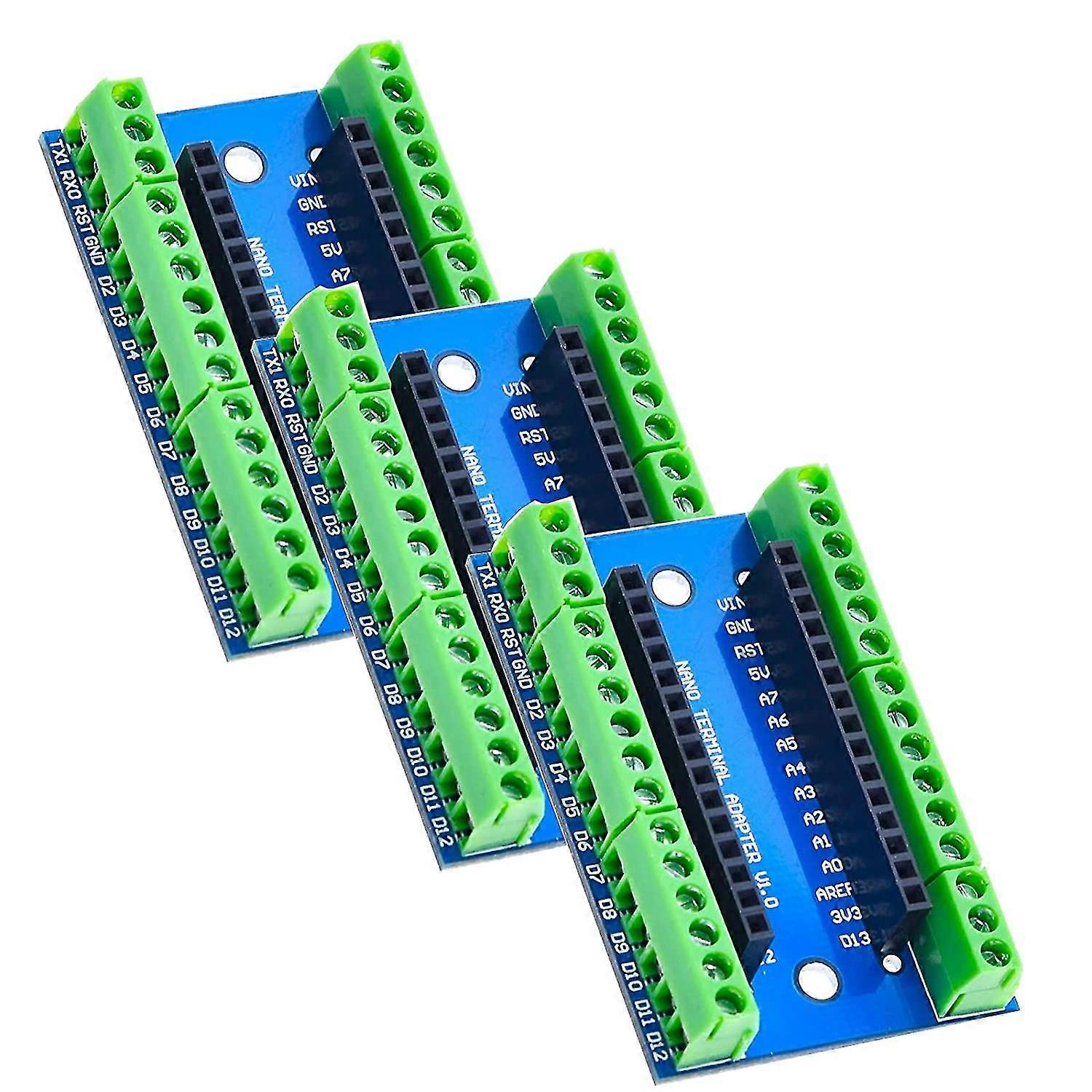 3 Pack Nano Expansion Board Compatible With Arduino Nano V3.0 Avr Atmega328p-au
