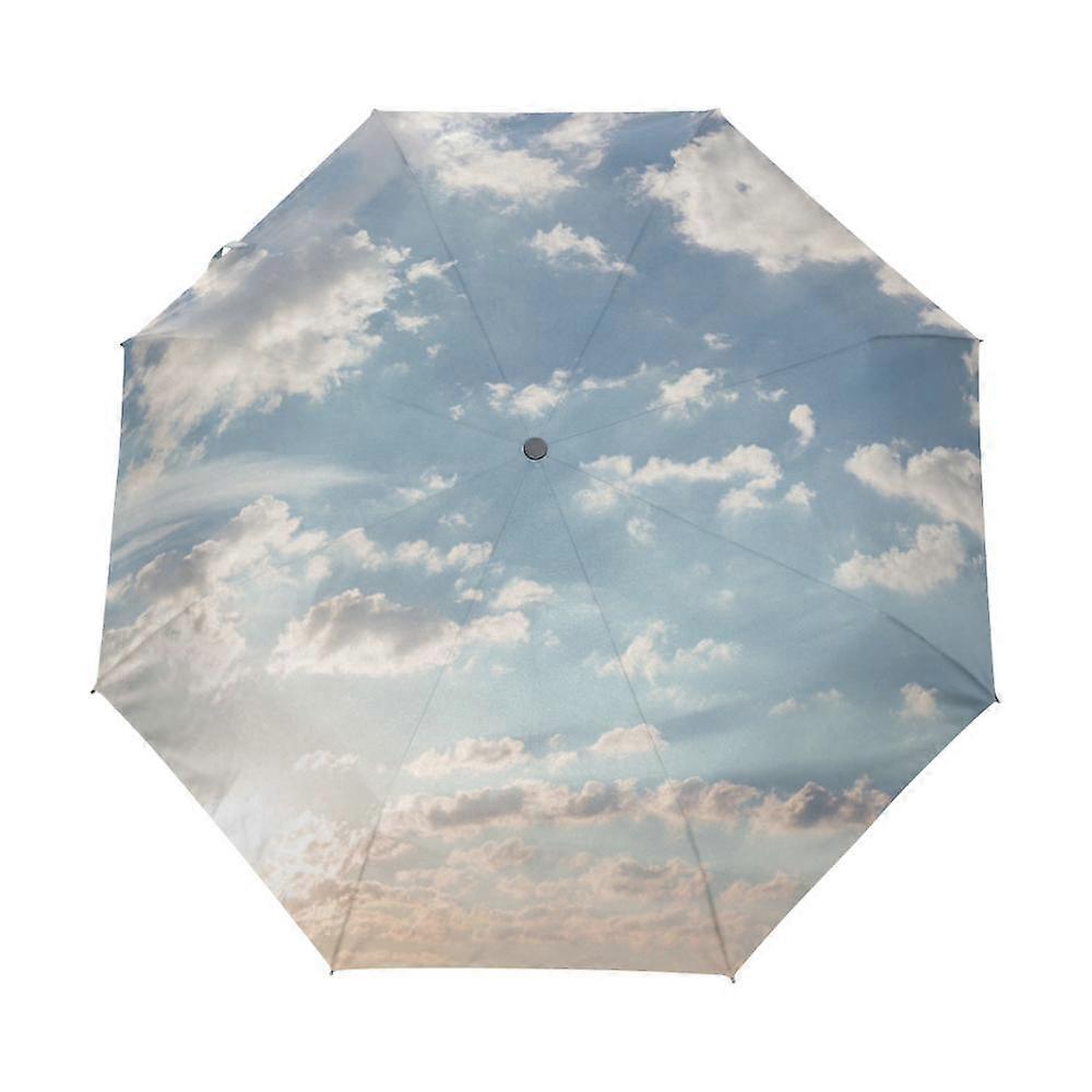 Creative Sky Luxury Fashion Three Folding Automatic Umbrella Rain Women Windproof Sun Protection Durable Umbrella Parapluie