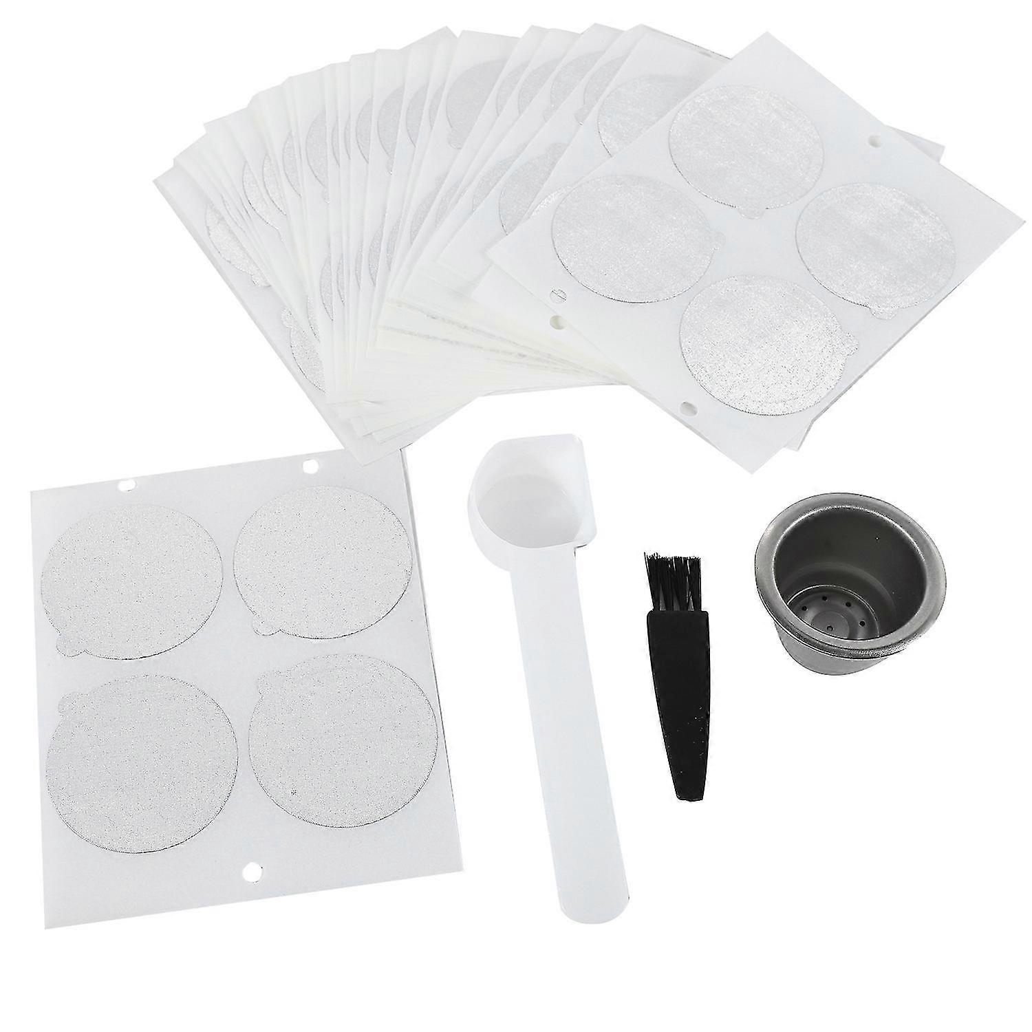 1 Pods 100 Seals Stainless Steel Refillable Coffee Capsule Reusable For Machine Espresso Coffee Mak