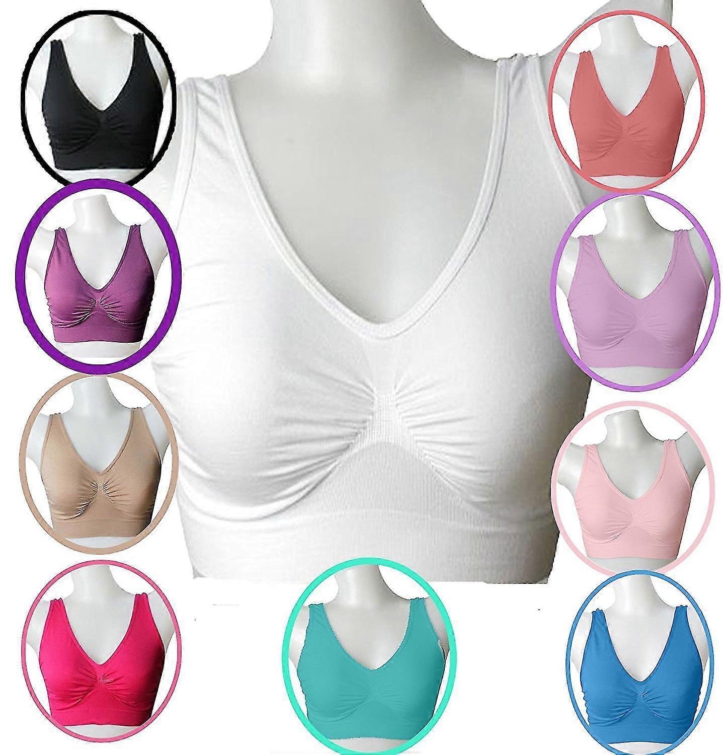 Comfort Stretch Pull On Bra-sports Style Soft Stretch Cup-10 Colours To Choose From-all Sizes 6-20 (white Large Size