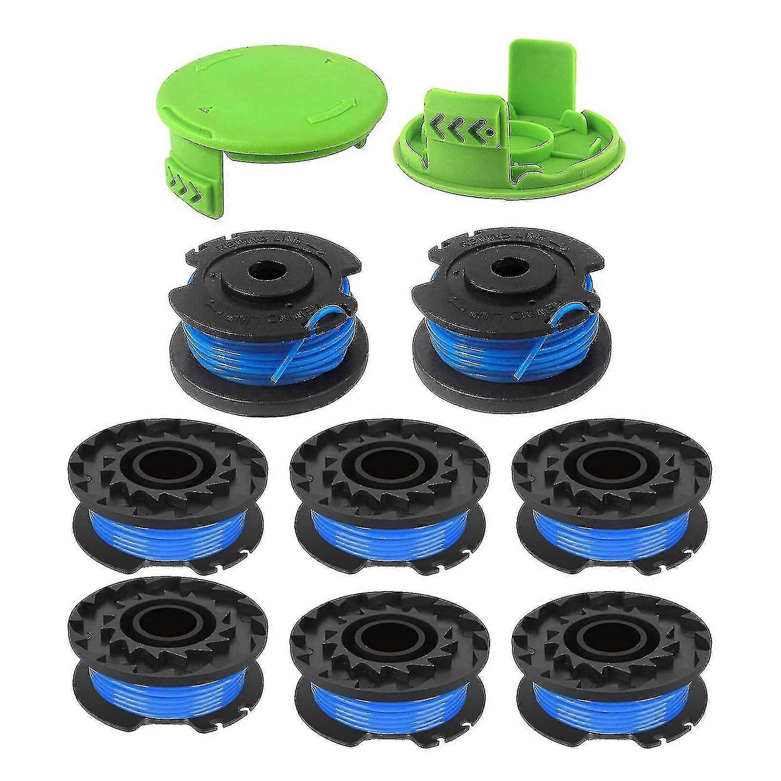 String Trimmer Spool Line For Greenworks 24v 40v 80v (8 Spool, 2 Cap)