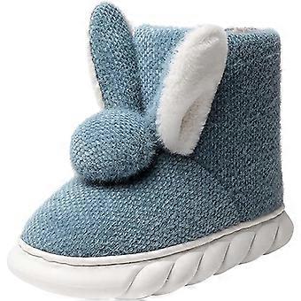 Lässige niedliche Hasenstiefel rutschfeste Hausschuhe Wildleder Kaninchen Hausschuhe Warme dicke Sohle kurze Baumwollstiefel