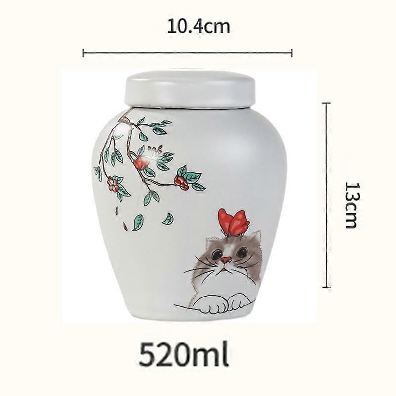 Urn for Cat Ashes- Cat Shape Memorial Cremation Urns-Handcrafted Black Decorative Urns for FuneralCat urncat memorial white 520ML