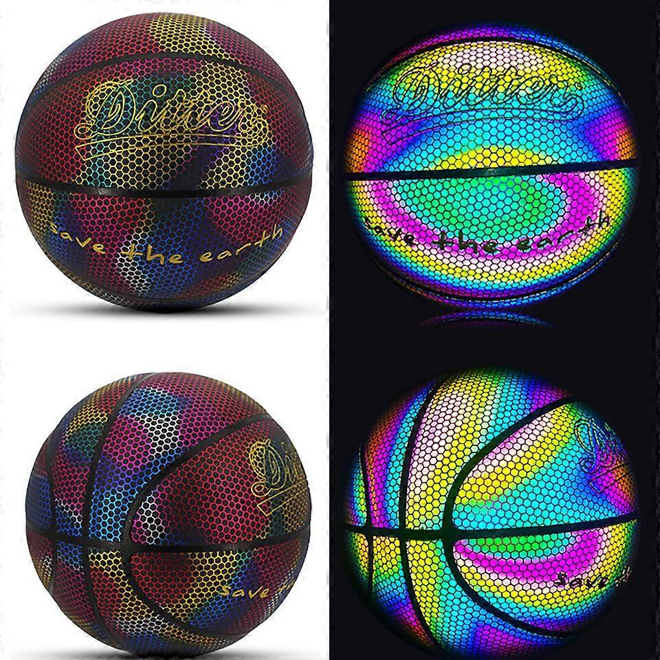 暗闇で光る反射バスケットボールホログラフィックバスケットボールクリスマスギフト、100%新しい