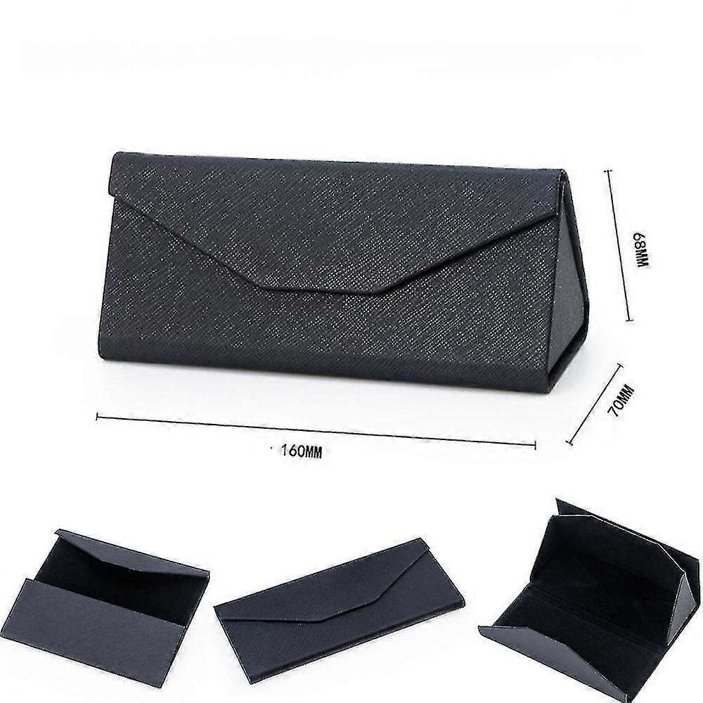 1pcs Foldable Sunglasses Case - [triangular] Box With [magnetic Closure] And Interior Lining Eye Reading F