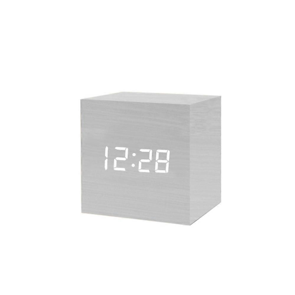 Wooden LED Alarm Clocks Temperature Electronic Clock Sounds Control