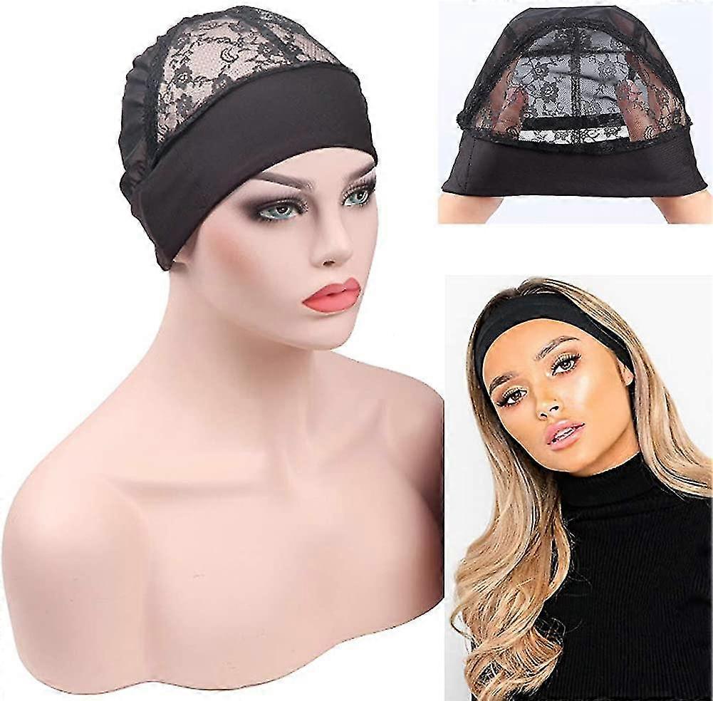 Juego de 2 gorras de peluca para hacer pelucas - Con mango ajustable