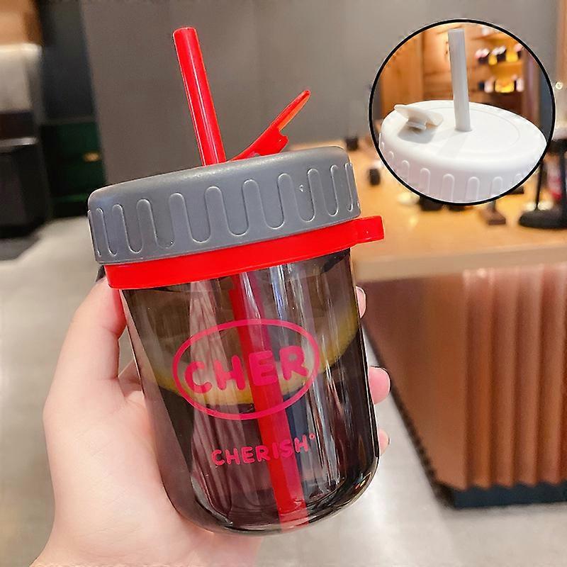 Small capacity portable plastic coffee cup gray (straw) 300ML