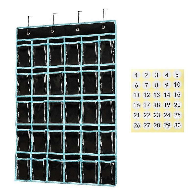 30 Pockets Classroom Pocket Chart Office Hanging Organizer Chart for Phone - MXBC