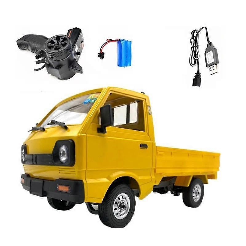 WPL D12 1/10 2.4G 2WD Camion Crawler Hors Route RC Voiture Modèles De Véhicule Jouet Jaune