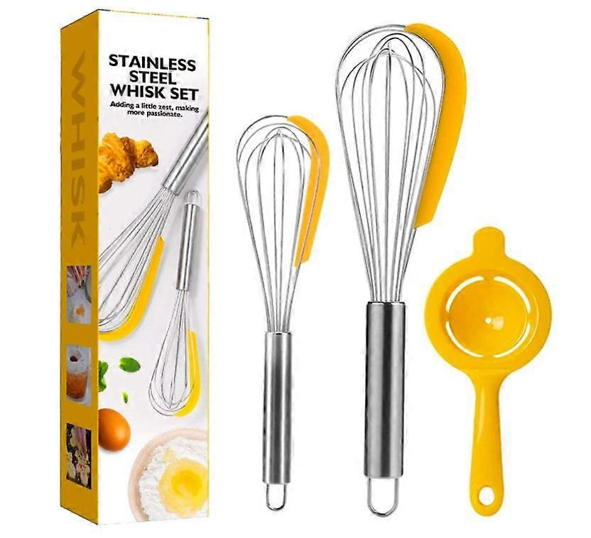 3Pack Manual Whisk Household Blender Balloon Whisk Baking Tools Set