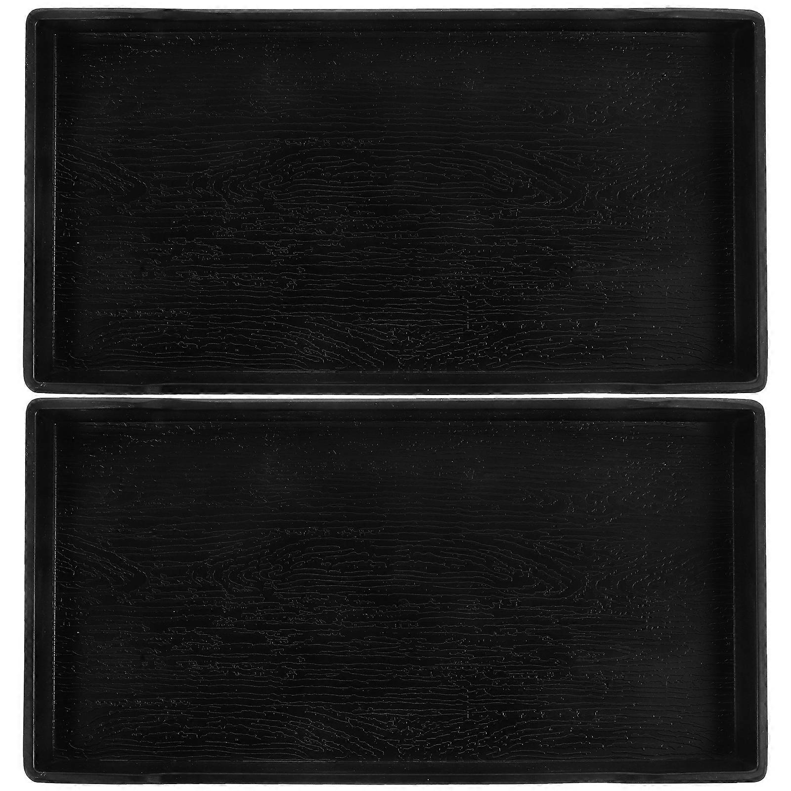 2Pcs Household Snack Tray Rectangle Fruit Tray Tea Serving Tray Convenient Serving Tray