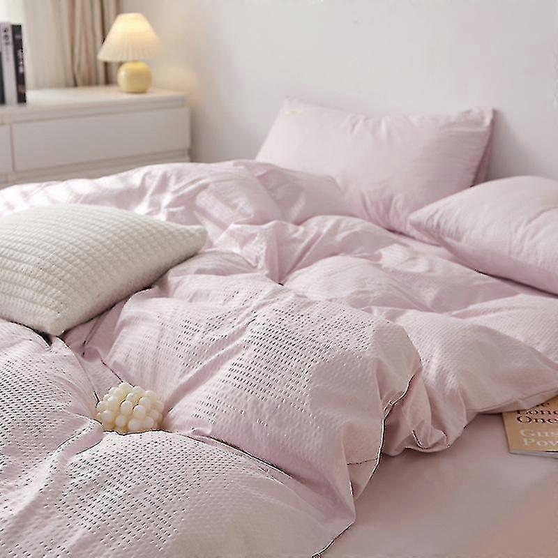 Comfortable Soft Fabric Four-piece Washed Cotton Simple Solid Color_y High Quality