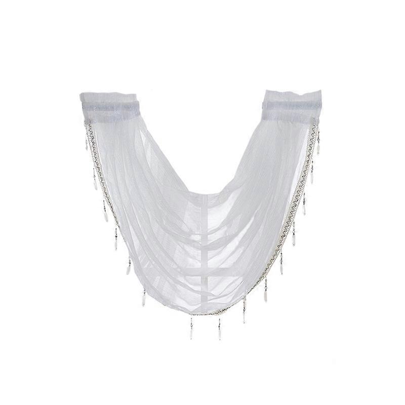 Solid Color Semicircle Kitchen Short Curtain Window Valance Drape Home Decor JIKAIX