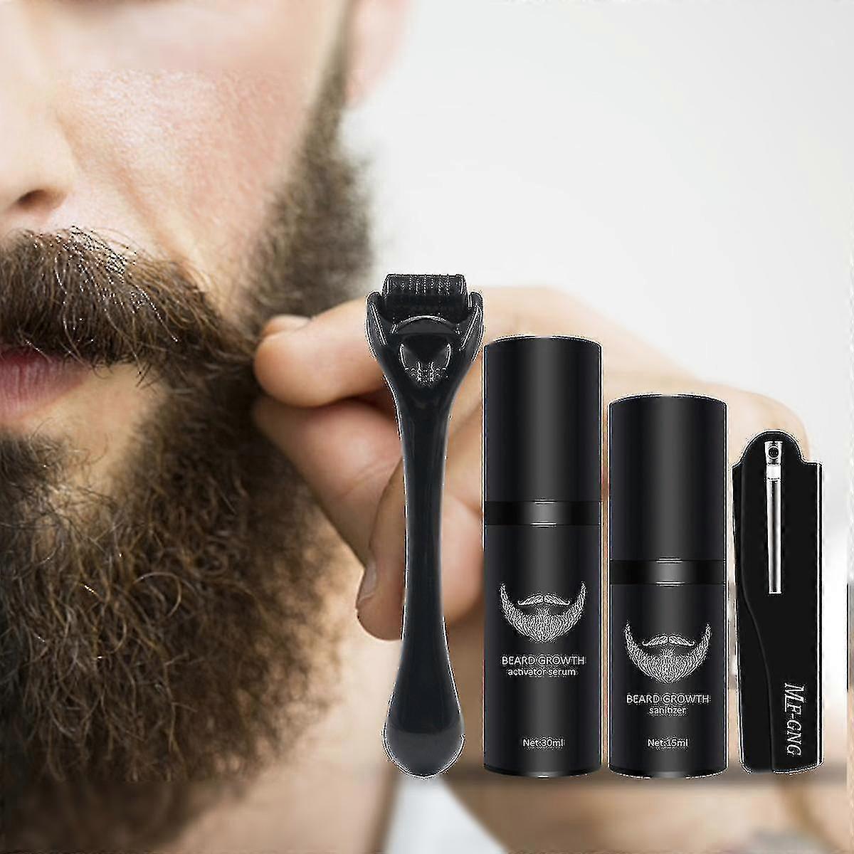 4pcs ψωμί ανάπτυξης εξάρτηση άνδρες γενειάδα φροντίδα που ενισχυτής ανάπτυξης τρίχας εργαλείο περιποίησης