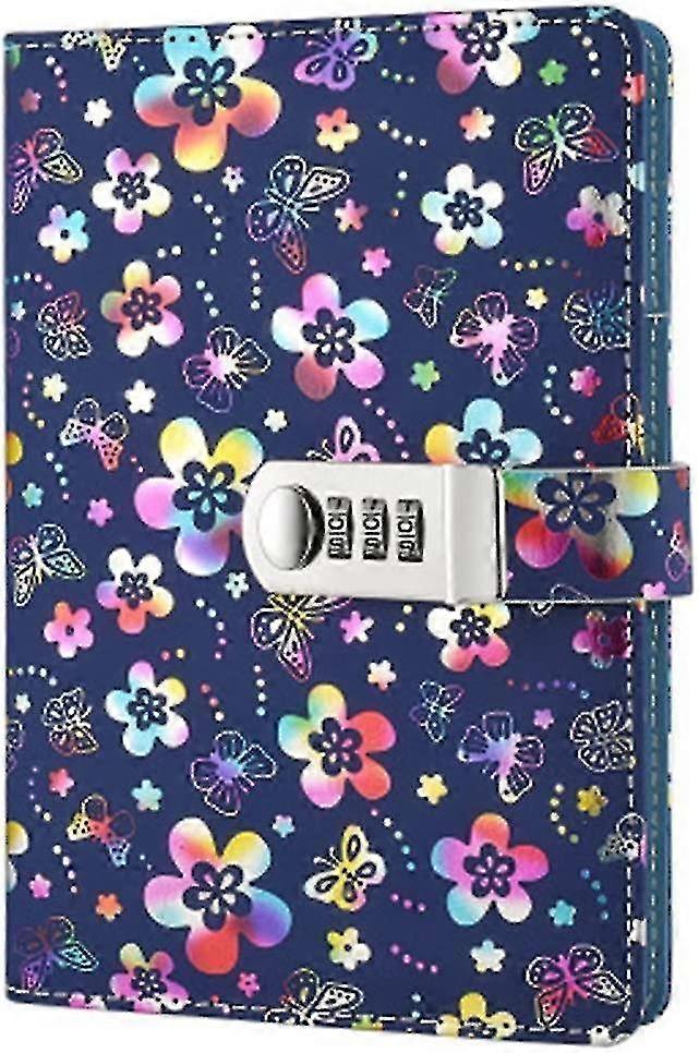Pu Leather Diary With Lock, A5 Size Diary With Combination Lock Password Journal Lock