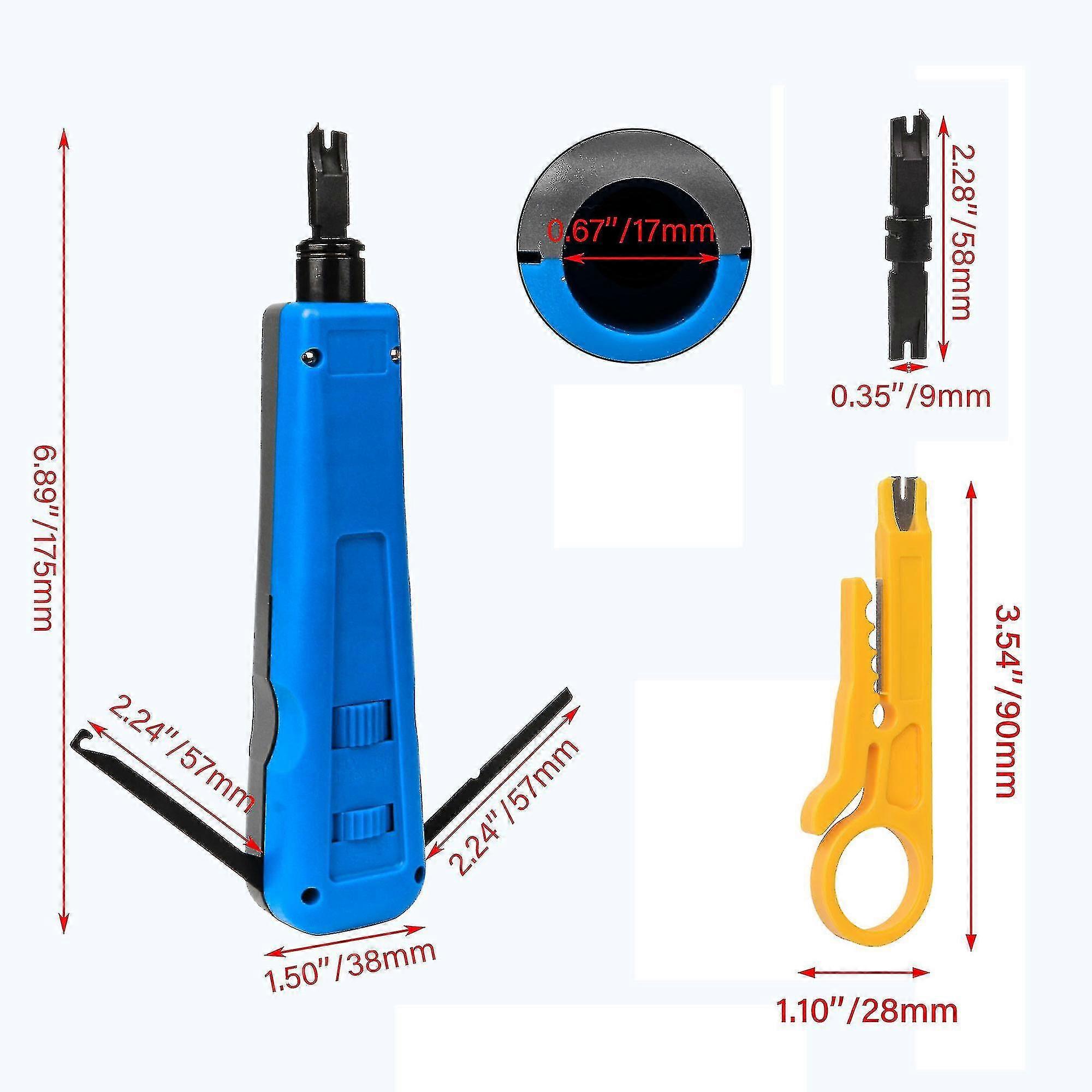 Punch Down Insert Tool With 3pcs /66 Blades Wire Stripper