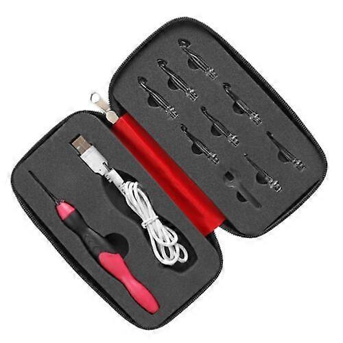 9 in 1 USB Light Up Crochet Hooks Knitting Needles LED Sewing Tools Set Kit
