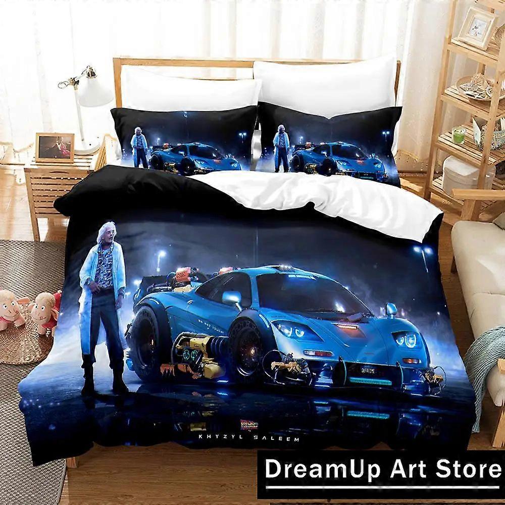 a3438 Lençóis Back To The Future Conjunto de Cama Conjunto de Cama Adulto Kid Quarto Conjuntos de Capa de Edredom Conjunto de Lençóis de 3 Peças (1 Capa de Edredom + 2 Pillo