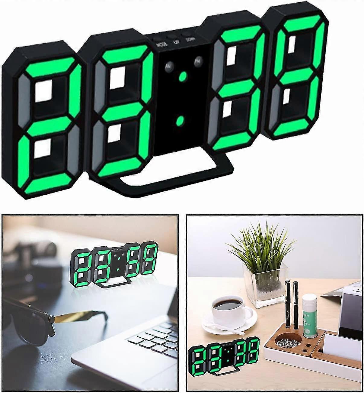 3d Digital Alarm Clock, Multifunctional Led Clock Luminance Adjustable Clock With Alarm And Snooze Function