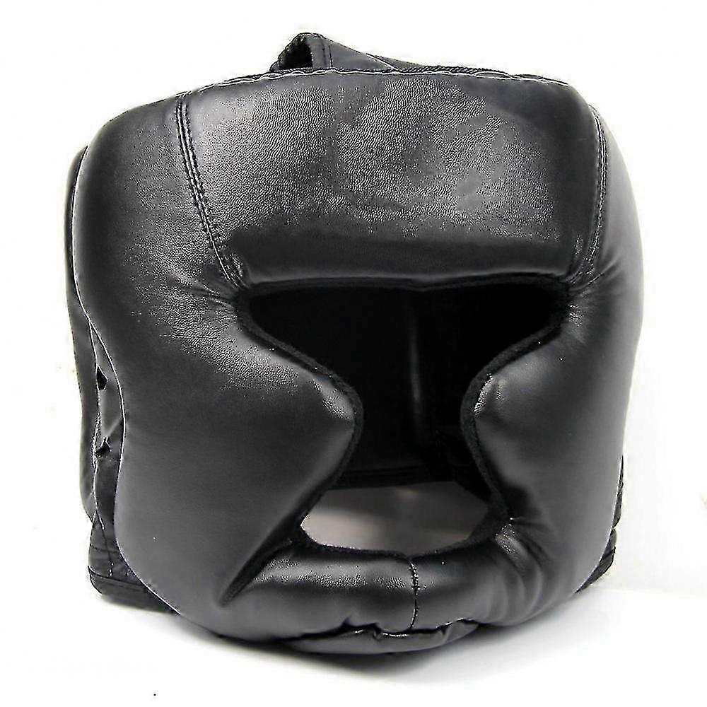 Black Head Guard Training Helmet Kick Boxing Protection TMZ