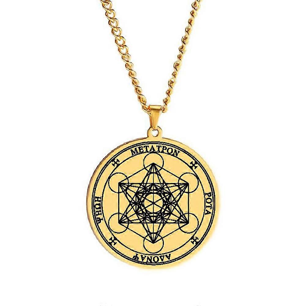 HLSS117 Siegel des Erzengels Metatron Würfel Talisman des Engelsschutzamuletts Edelstahl Lasermarkierung Anhänger Halskette