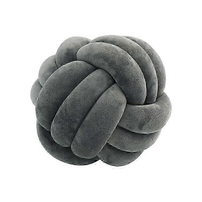 Decorative Knot Pillow Cushion, Dark Grey
