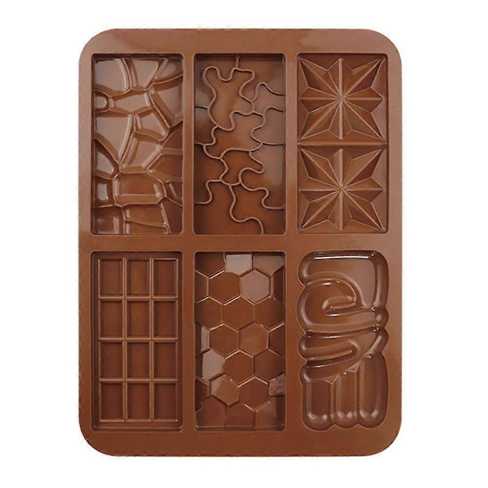 1 stk / 2 stk dubai-chokolade silikoneform 6-hulrum dyb chokoladeform tyk slikstangsform til påfyldning af knafeh-møtrik