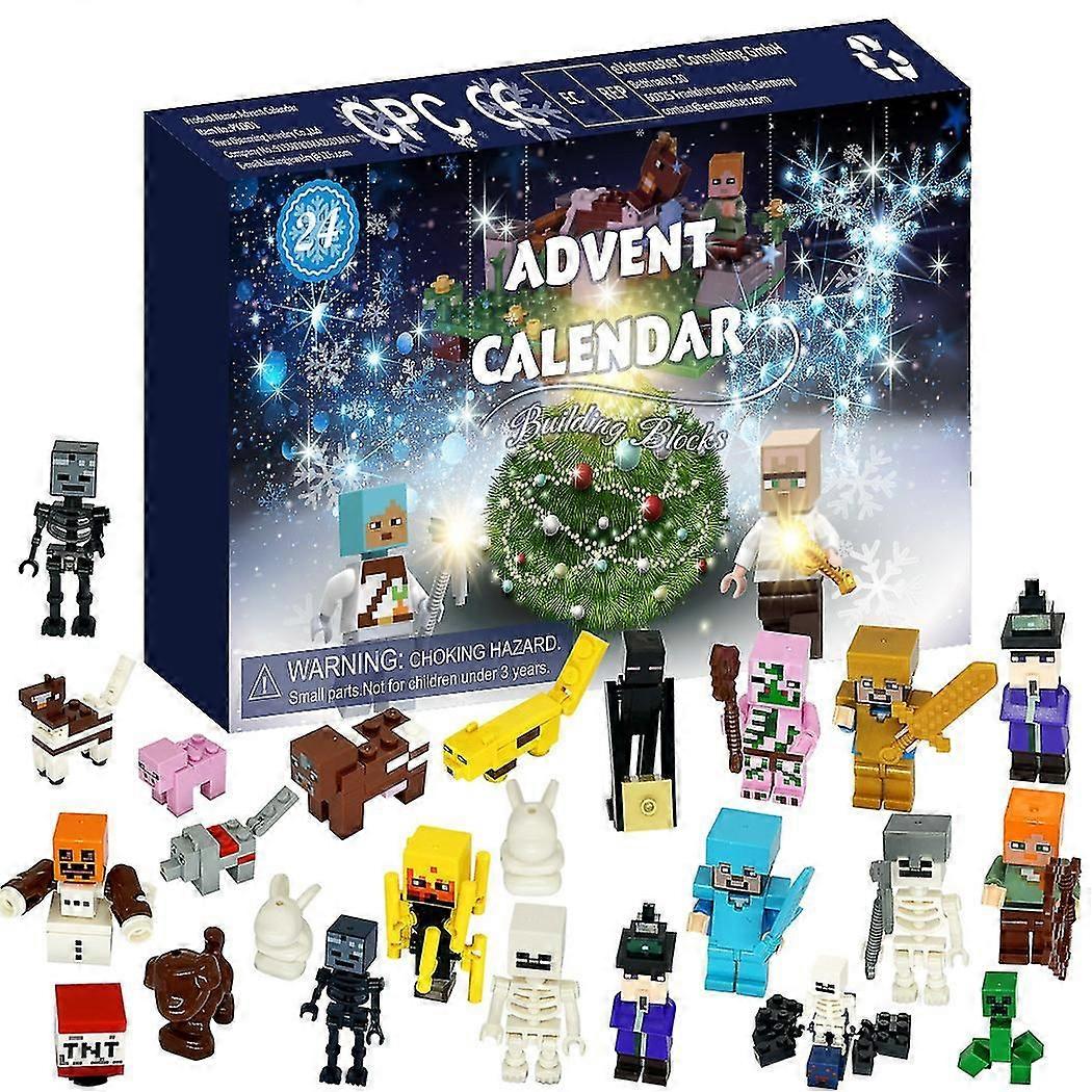 2023 Christmas Advent Calendar Minecraft Building Blocks Figures Toy Xmas 24 Days Countdown Surprise Box Gift For Fans Kids