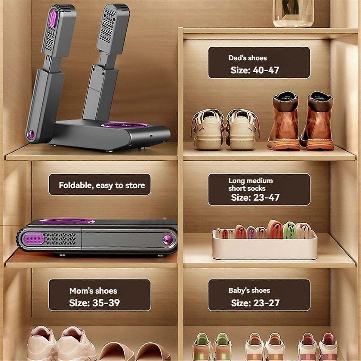 Shoe Dryer Portable Electric Shoe and Boot Dryer 180 Folding Design Smart Display for Shoes Gloves