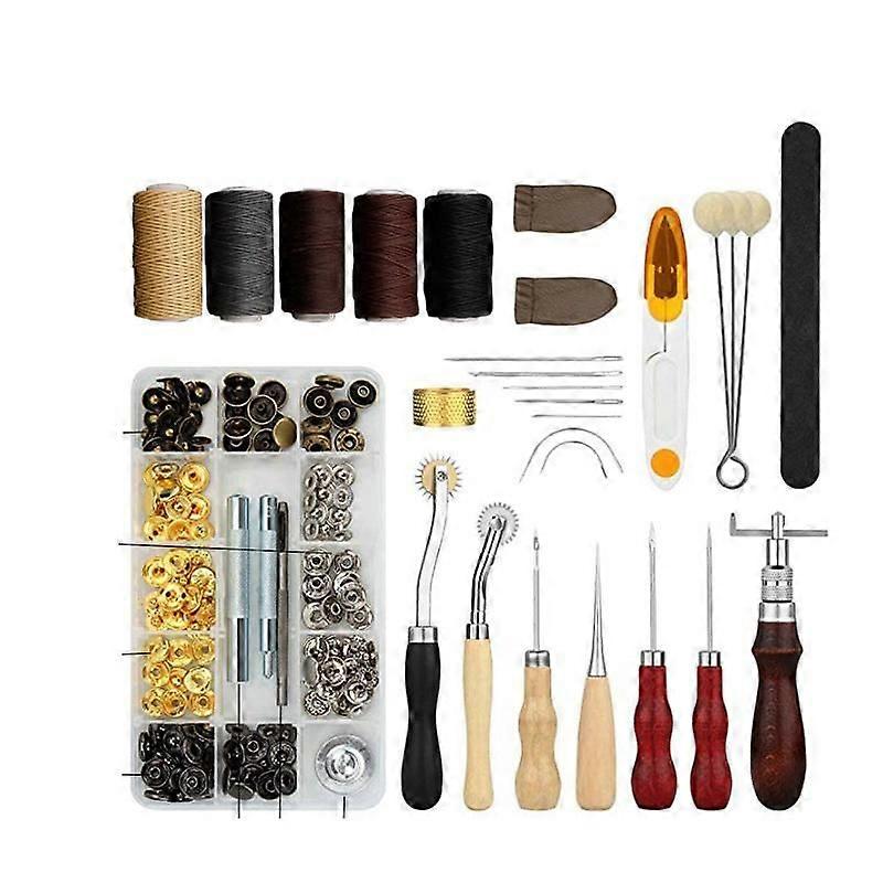 Leatherworking Tool Set - 28 Pieces - Leather Sewing Tool Kit