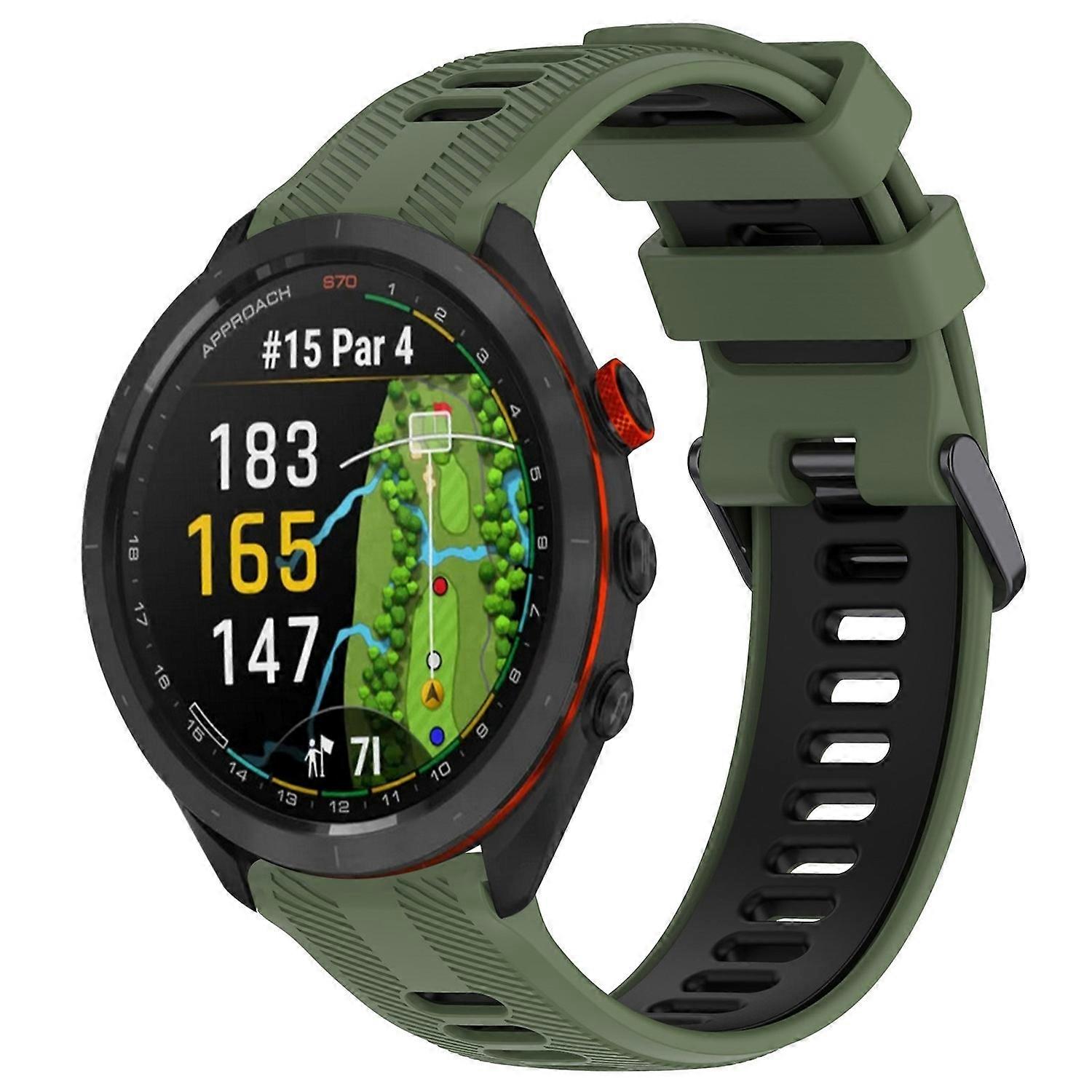 Two-Color Silicone Watch Band For Garmin Approach S70 47mm