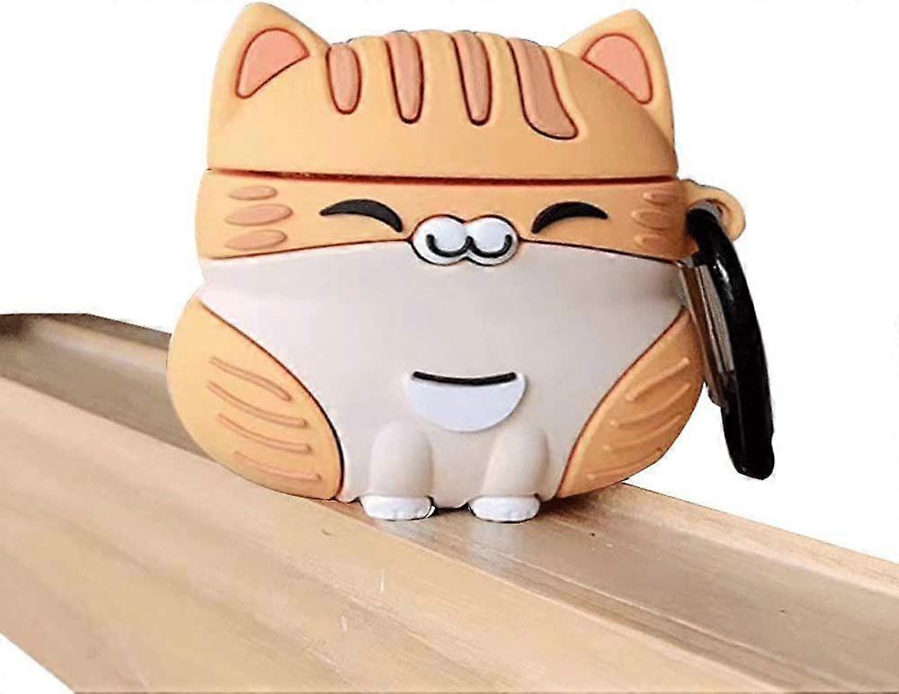 AirPods-fodral Pro, Super St sittande Lucky Cat Kitty AirPods Cover-fodral, Mjukt TPU silikongel hrlursfodral kompatibelt med AirPods Pro -Gul