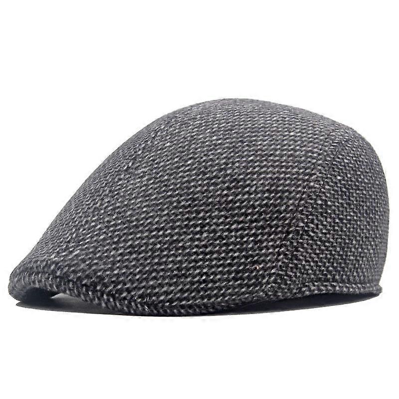 Autumn Winter Warm Cap British Men's Middle-Aged and Elderly Advanced Cap Old Man Woolen Beret Dad Cap