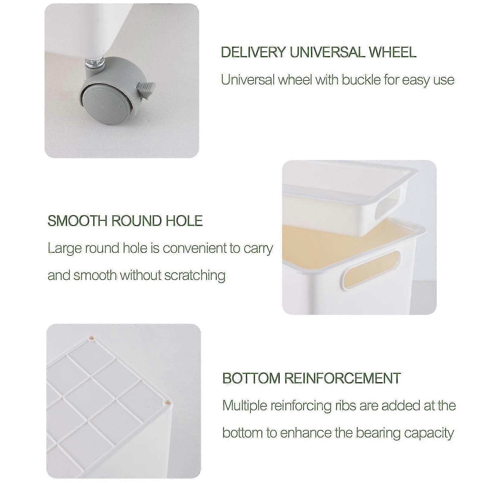 Storage Bin With Wheels Simple Style Smooth Box For Kitchen Pantry Cupboard