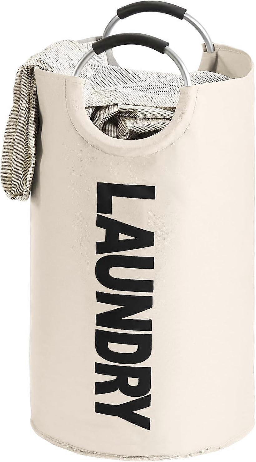 90L Laundry Baskets, Foldable Laundry Bag, Folding Large Capacity Laundry Baskets (Beige)