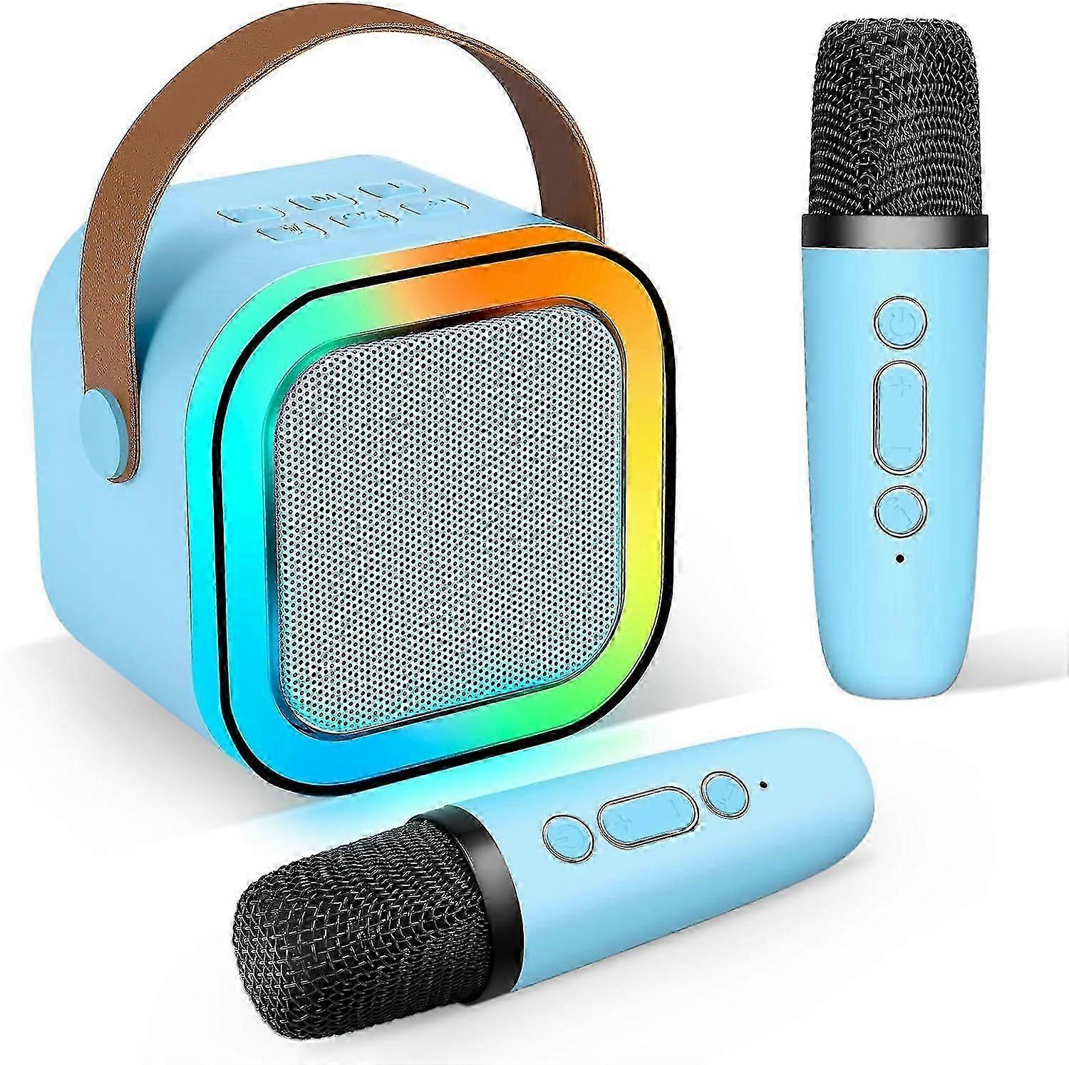 Mini Portable Karaoke Machine with 2 Wireless Microphones