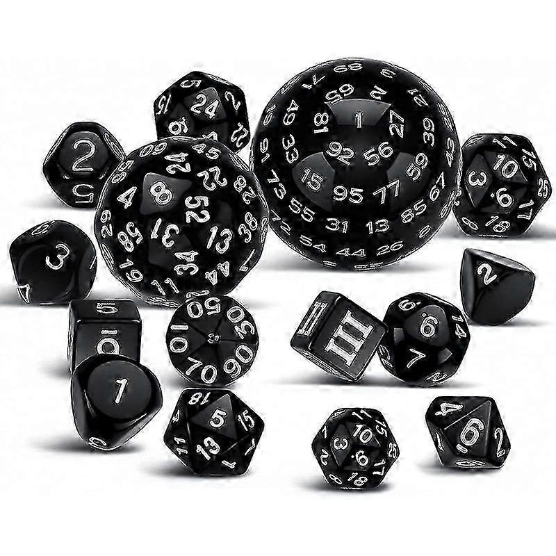 15Pieces Complete Polyhedral DND Set D3-D100 Spherical Set,100 Sides Set for Role Playing Table Gam
