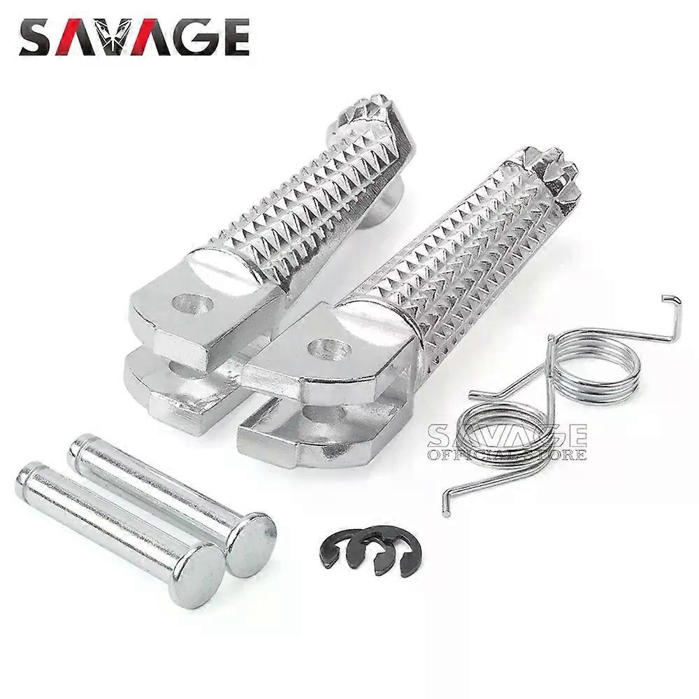 Repose-pieds Avant Pour Moto Yamaha - Aluminium CNC, Argent, Pour FZ1, FZ6, FZ8, XJ6...
