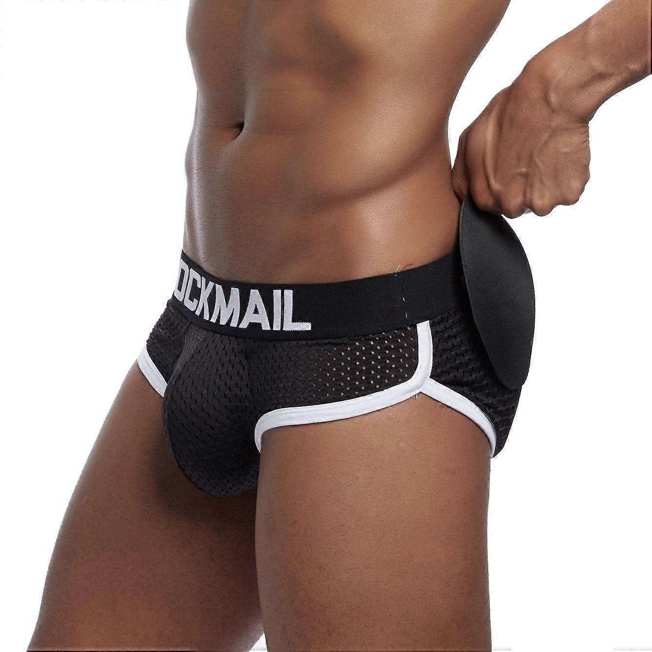 1pc JOCKMAIL Men's Trendy Padded Cushion Underwear, Push Up Cups Faux Butt Pads Breathable Comfy Str