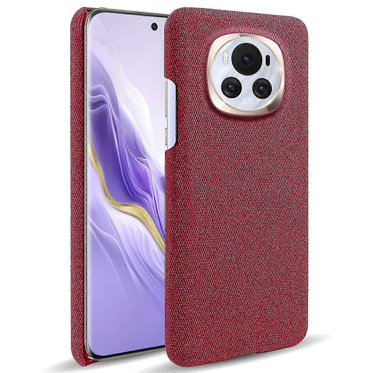 For Honor Magic6 5g Case Solid Color Hard Pc+cloth Anti-scratch Phone Cover - Light Grey