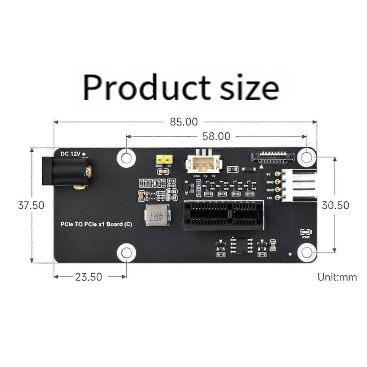 For 5 Expansion Board PCIe FFC Connector to Standard PCIe X1 Slot, for PCI Express X1 X4 X8 X16 Ris
