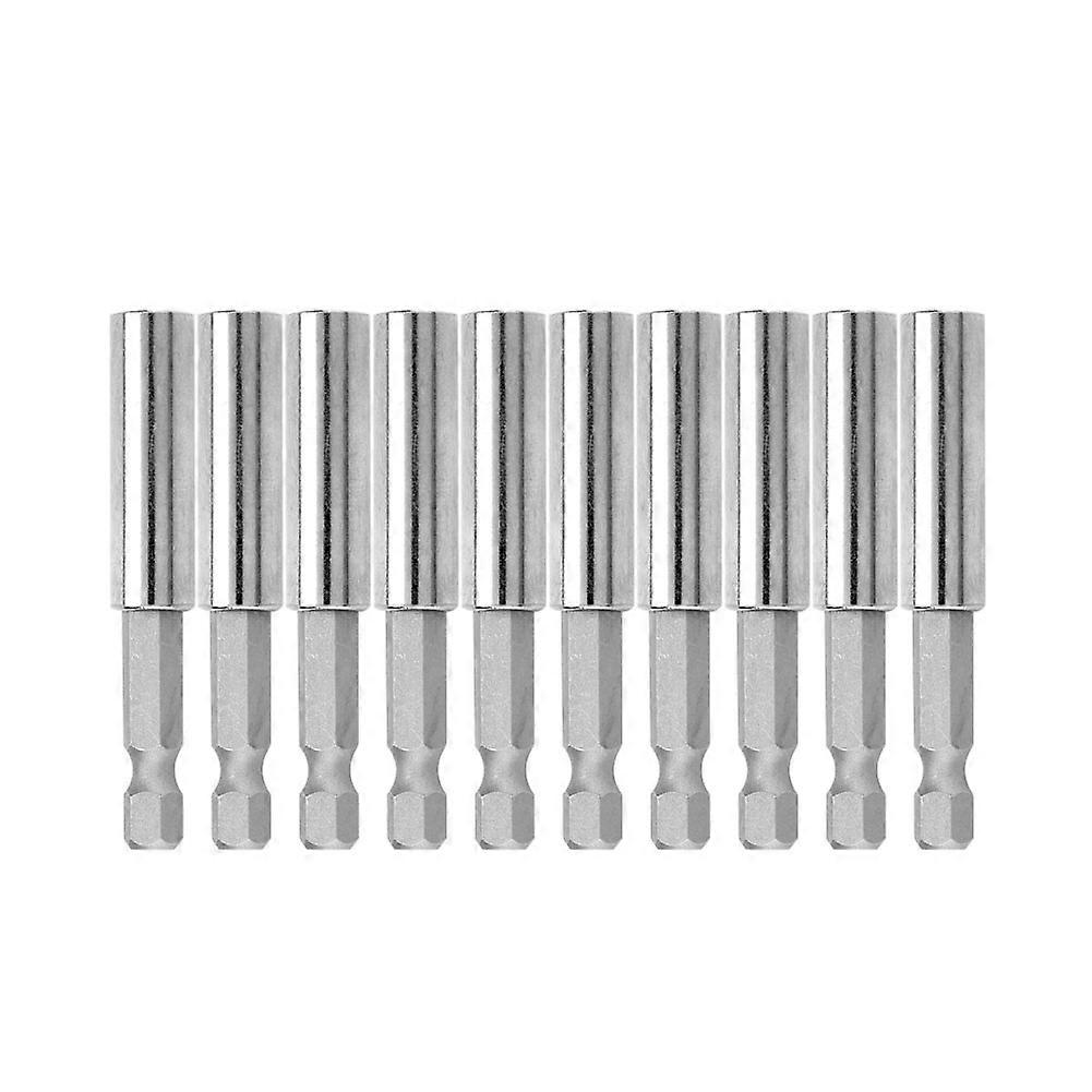 60mm Magnetic Quick Release Screwdriver Drill Bit Holder Extension Bar, 1/4 Inch Hex Shank, 10 Pieces, Durable Tool Accessory