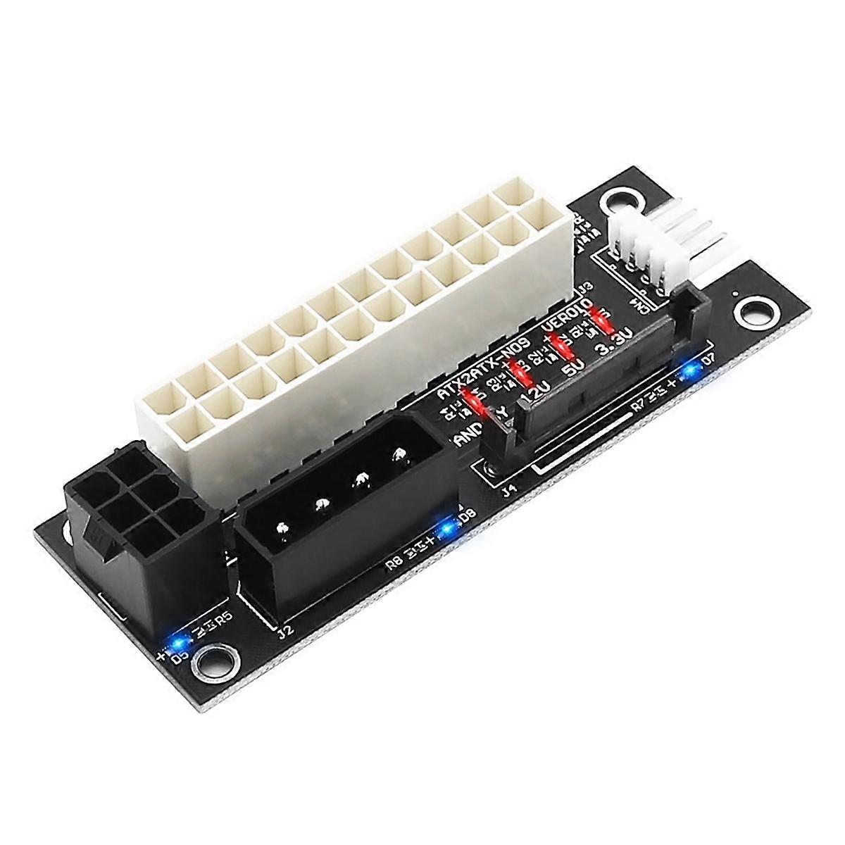 2X 4 in 1 Molex 4Pin/SATA/ATX 6Pin/4Pin Dual PSU Multiple Power Supply Adapter Synchronous Power Bo
