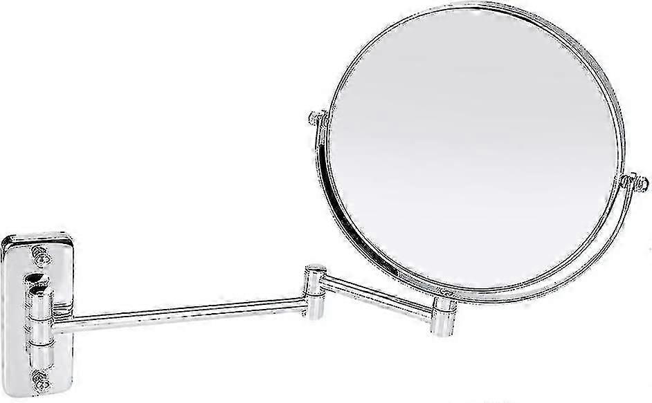 Wall Mounted Magnifying Makeup Mirror, 8 Inch 360 Degree Rotating Mirror Retractable