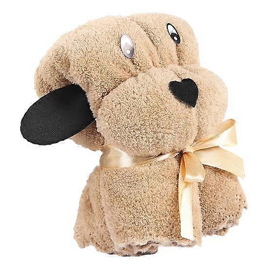Hair Drying Towel Fluffy Reusable Puppy Shape Lovely Cartoon Coral Fleece Towel Wedding
