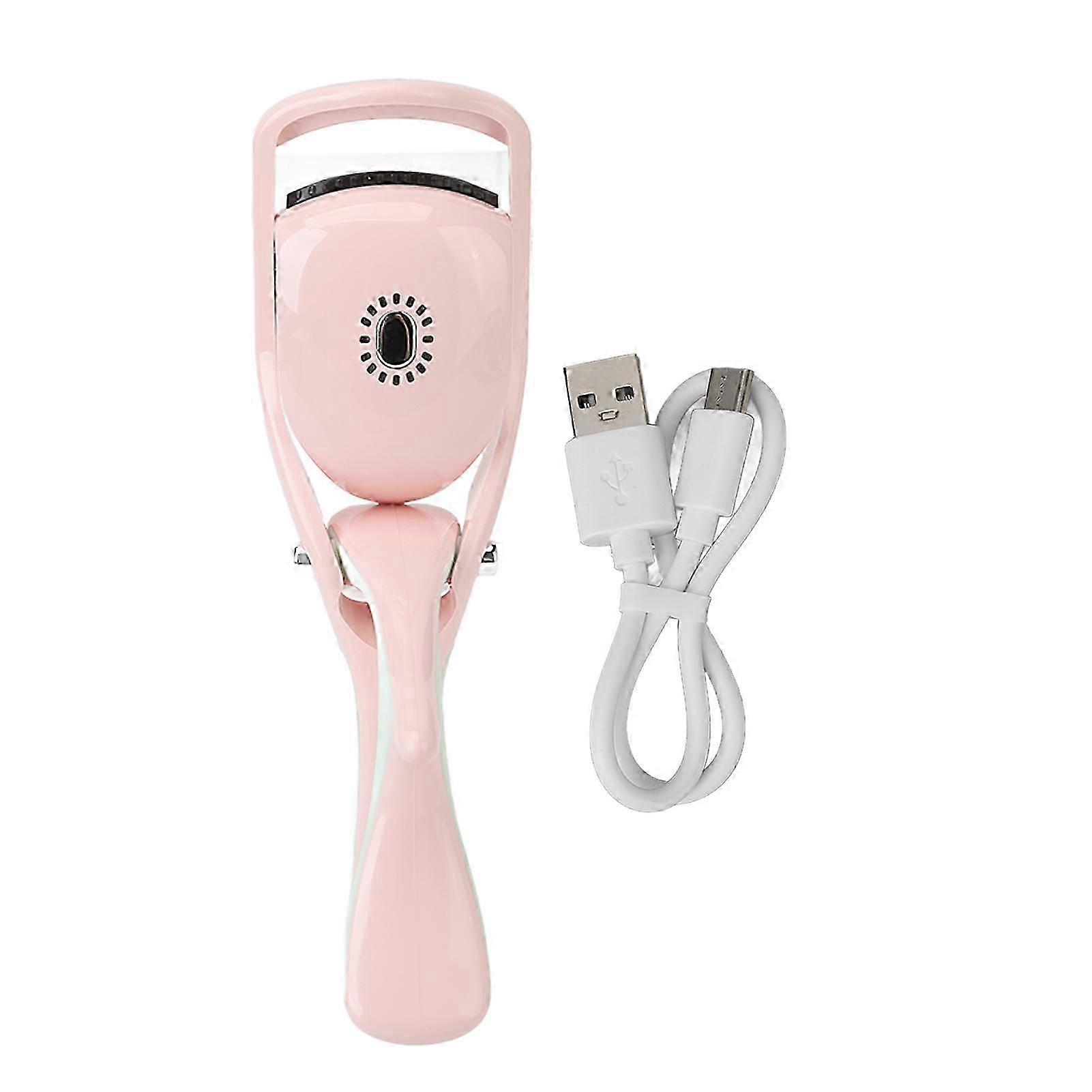 Heated Eyelash Curlers Smart Electric 3 Temperature Settings Portable Rechargeable Long Lasting Eye Lashes Curling Tool Pink