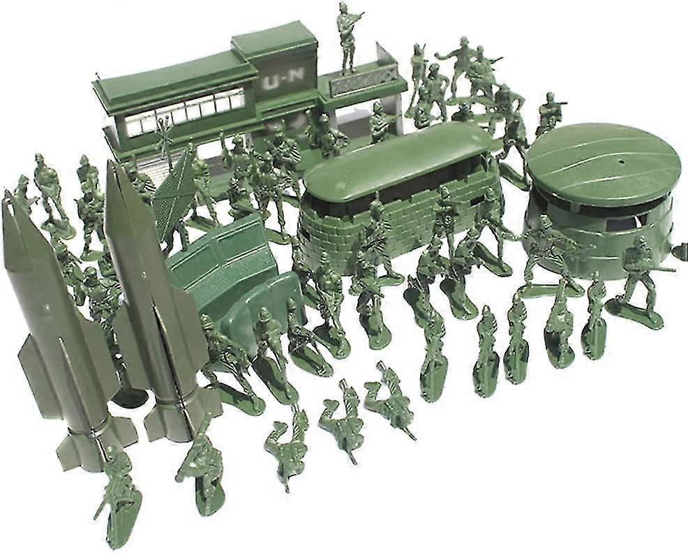 56 Pieces Army Action Figures Set, Military Play Set With Soldiers, Tanks, Airplanes, Flags, Soldier Figures Set Model Boys Plastic Mission Army Milit