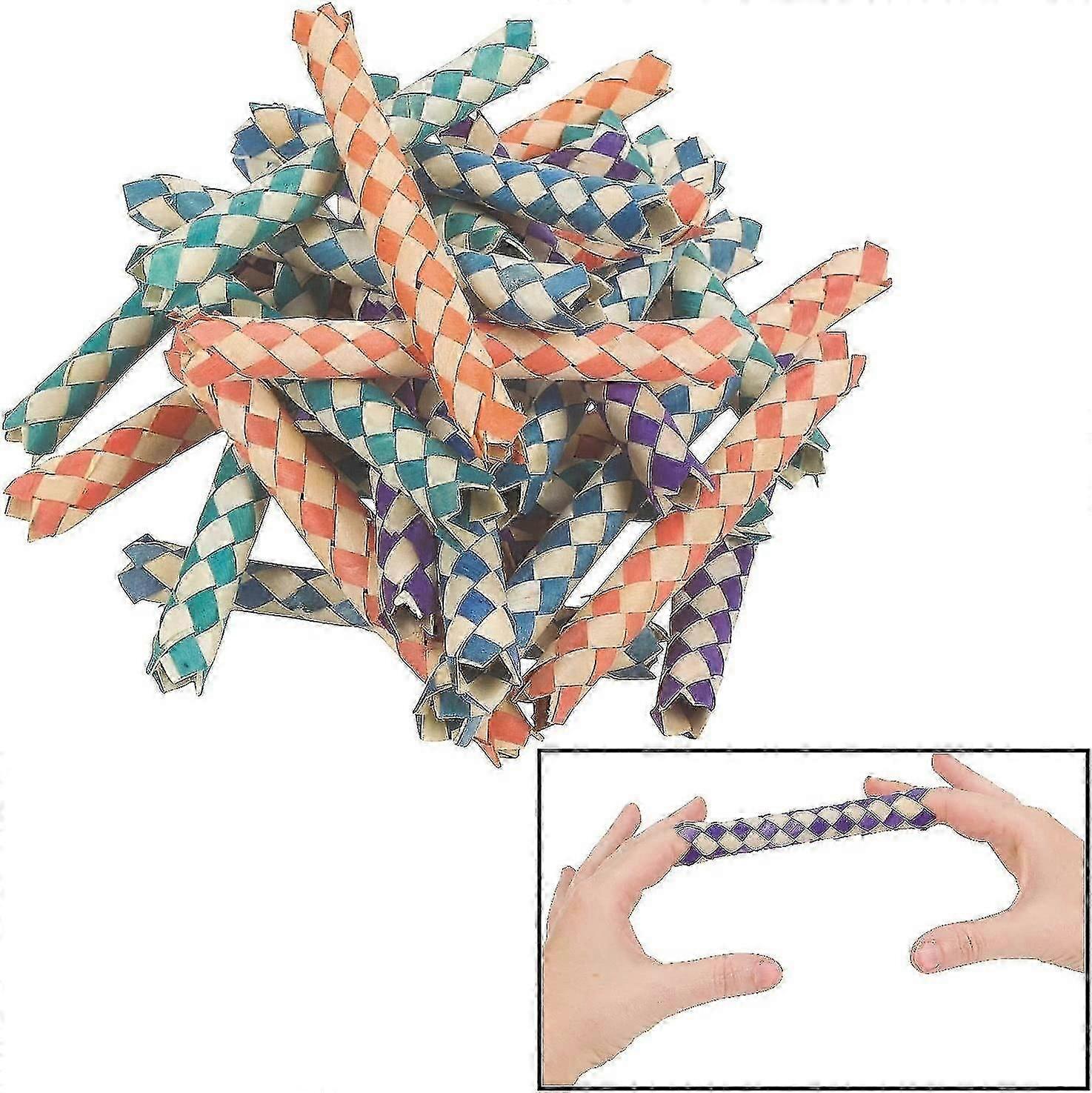 Finger Traps, Classic Party Toys - Set Of 24, Assorted Colors - Gifts & Giveaways